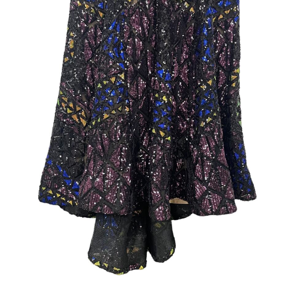 Jovani Style 04807 Black Multi Color Sequin Fit and Flare Gown Women's 8 - Picture 6 of 13